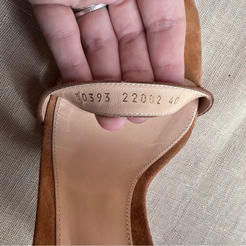 Gianvito Rossi Camel Brown Suede Strappy Heels 40 - Picture 6 of 9
